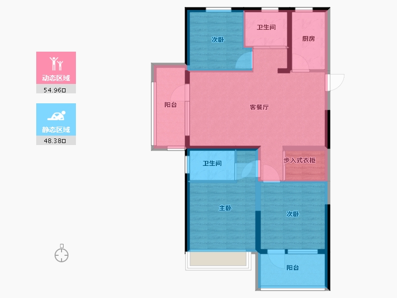 山东省-青岛市-越秀天悦海湾-92.00-户型库-动静分区