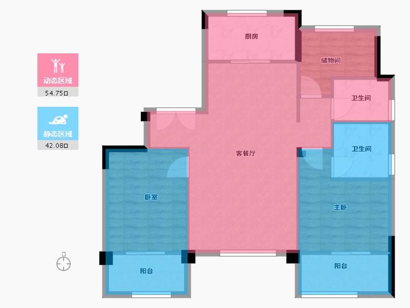 浙江省-宁波市-锦宁府-88.00-户型库-动静分区