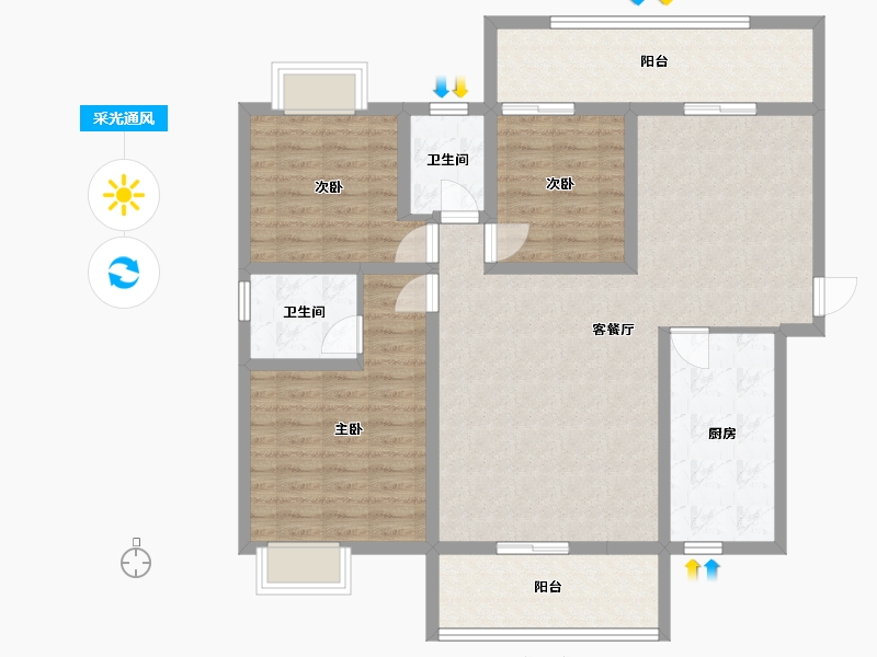 湖南省-郴州市-耀华金都汇-1116.00-户型库-采光通风