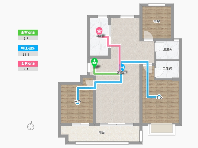 山东省-聊城市-世家如意府-97.80-户型库-动静线