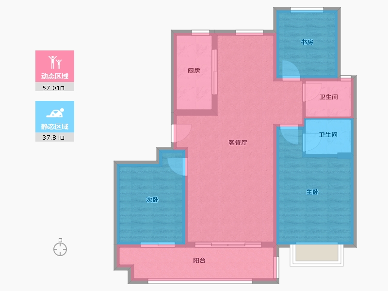 山东省-聊城市-世家如意府-97.80-户型库-动静分区