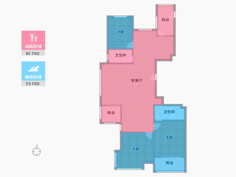 浙江省-温州市-锦佳华庭-133.00-户型库-动静分区