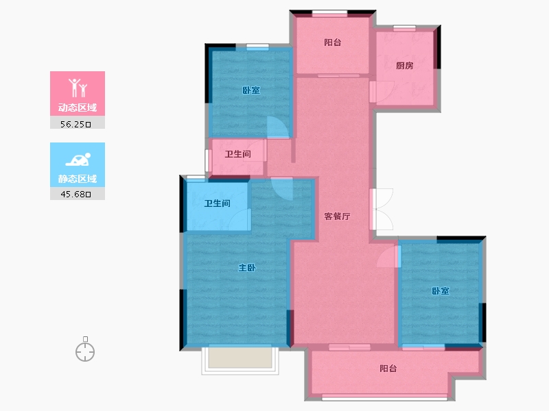 浙江省-台州市-时代玖著-92.83-户型库-动静分区