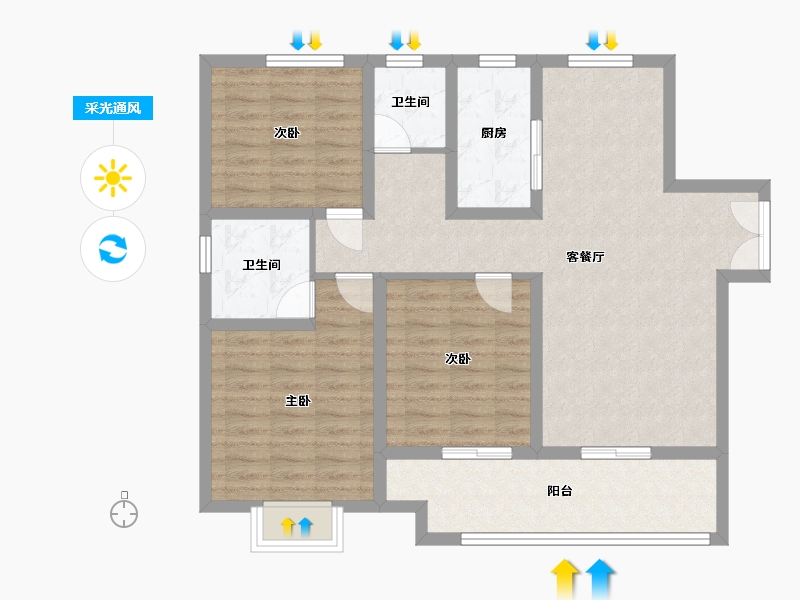 山东省-菏泽市-建邦中央公园-96.00-户型库-采光通风