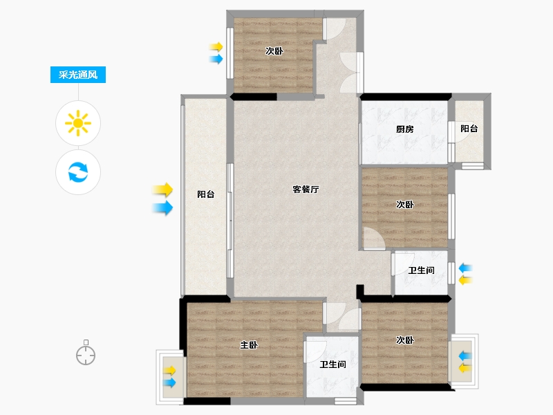 四川省-成都市-丽都府-117.00-户型库-采光通风