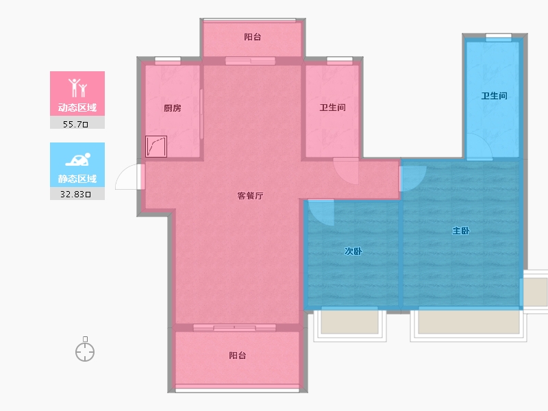 广东省-佛山市-恒福新里程花园-80.00-户型库-动静分区