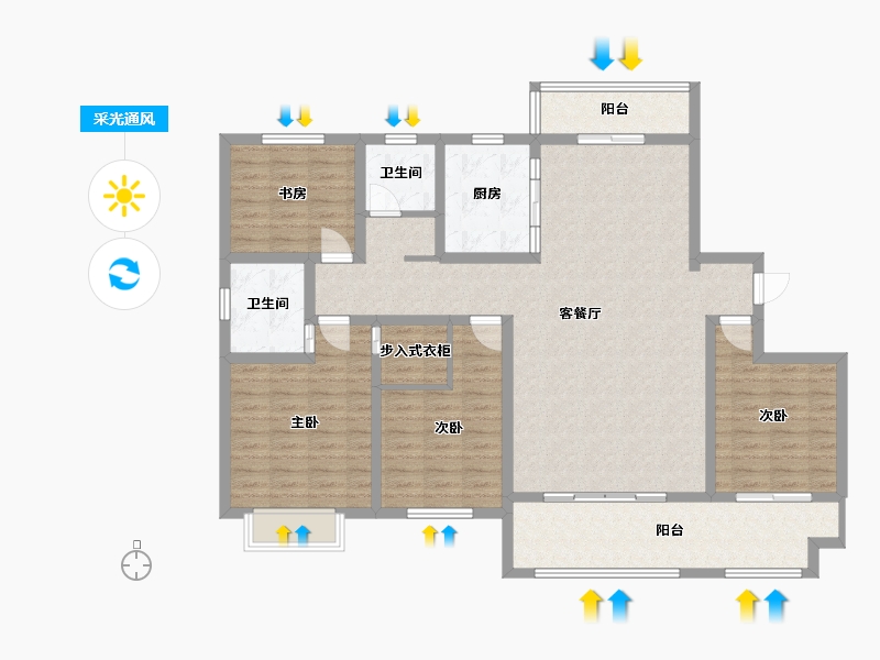 山东省-日照市-金域华庭-134.00-户型库-采光通风