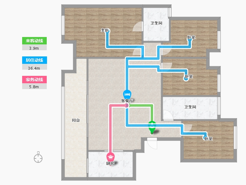 重庆-重庆市-博琅澜庭-125.00-户型库-动静线