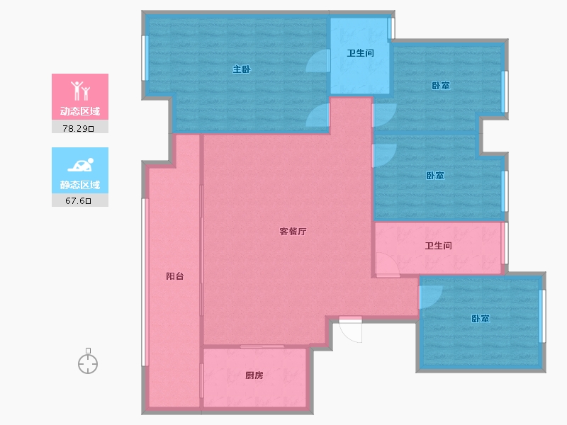 重庆-重庆市-博琅澜庭-125.00-户型库-动静分区