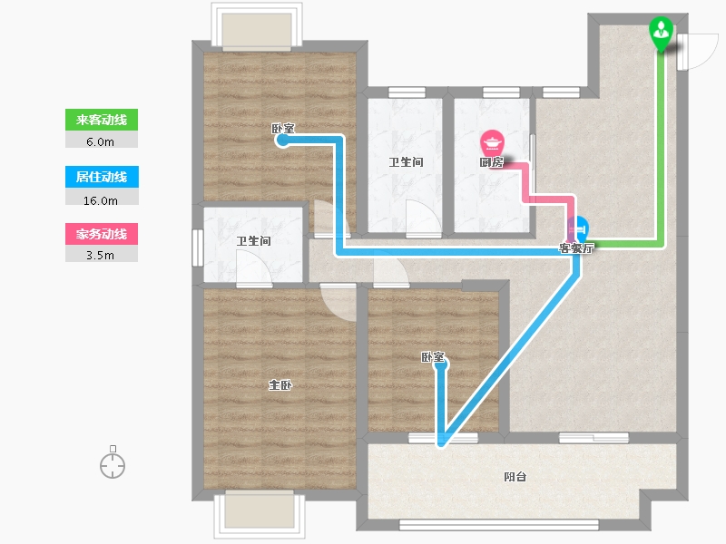 江苏省-无锡市-香槟别墅-96.00-户型库-动静线