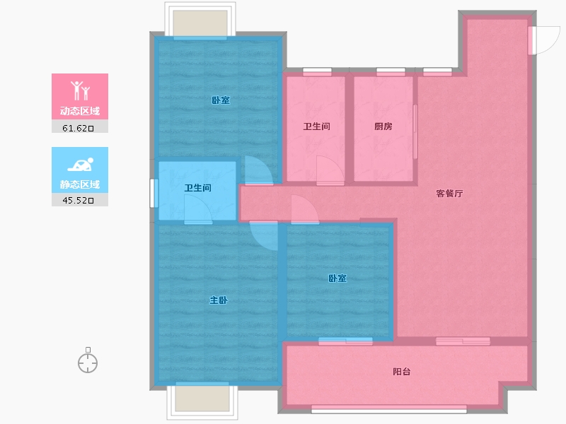 江苏省-无锡市-香槟别墅-96.00-户型库-动静分区