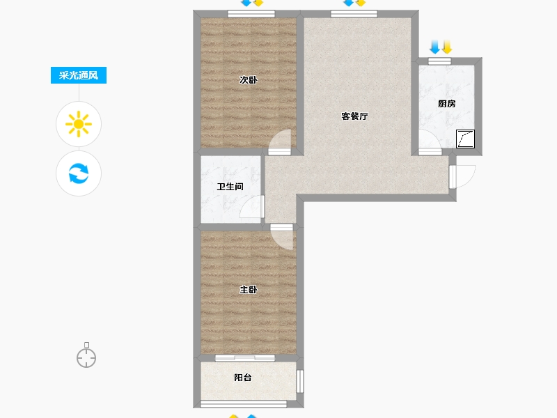 河北省-保定市-亢龙骏景-72.00-户型库-采光通风