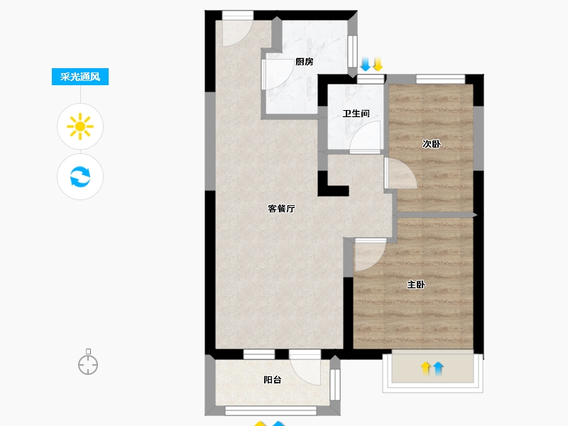 河北省-廊坊市-路劲阳光城-54.00-户型库-采光通风