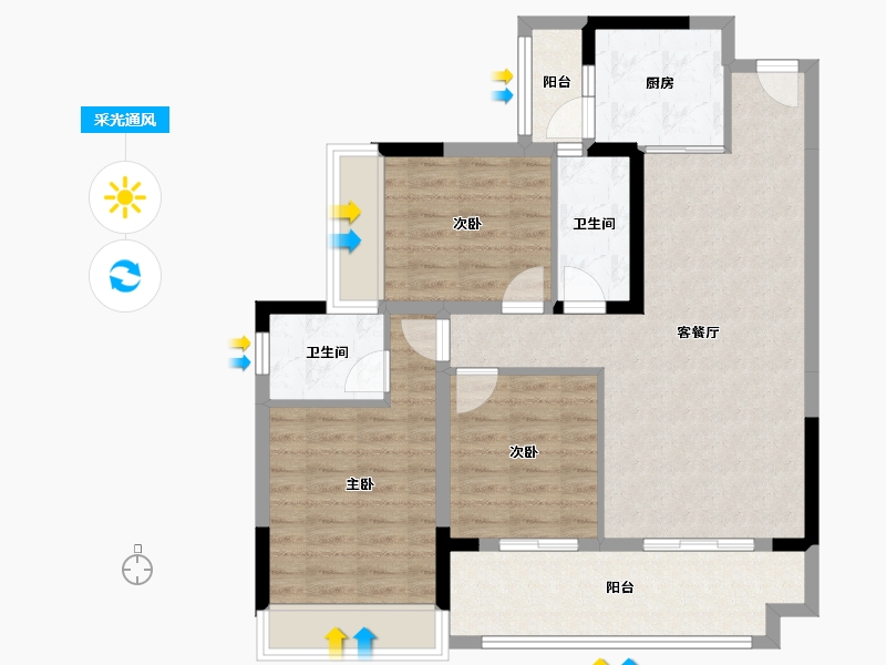 贵州省-毕节市-丰业香缇湾-95.00-户型库-采光通风