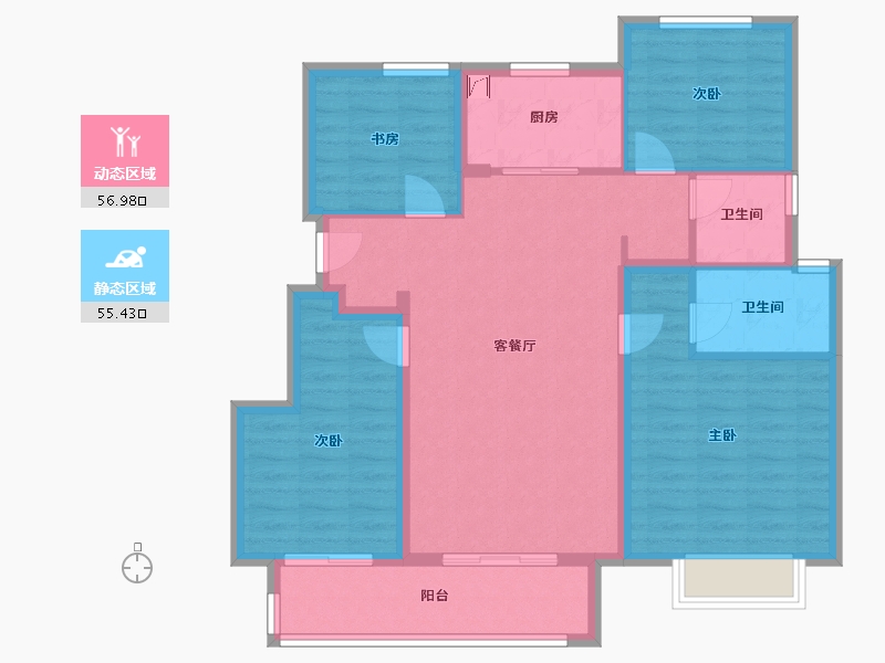 浙江省-宁波市-光宇云著-101.00-户型库-动静分区