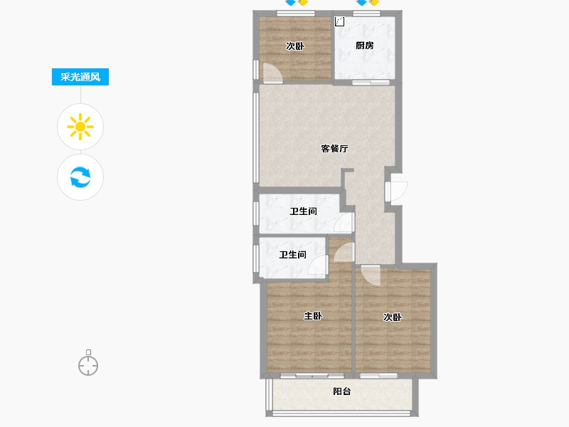 浙江省-宁波市-春来晓园-84.16-户型库-采光通风