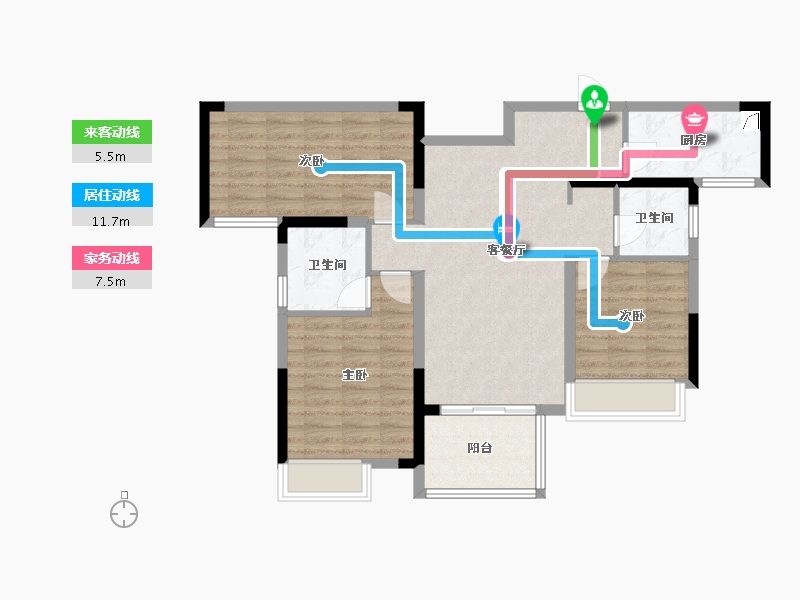 四川省-成都市-华侨城粼港樾府-88.00-户型库-动静线