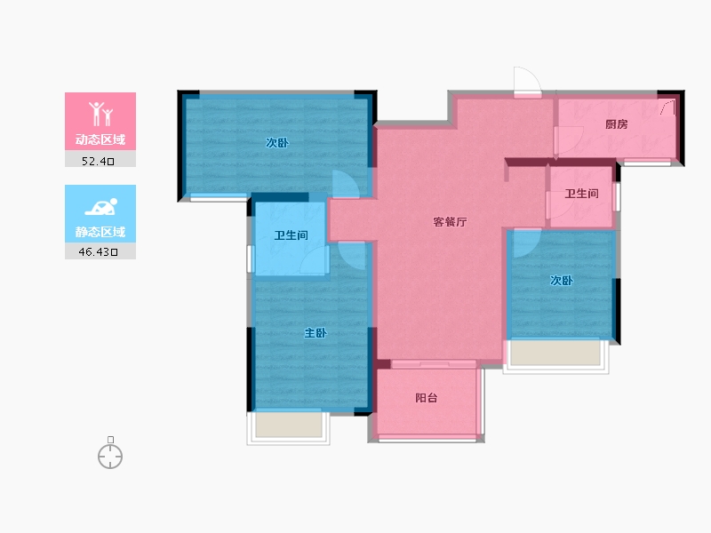 四川省-成都市-华侨城粼港樾府-88.00-户型库-动静分区