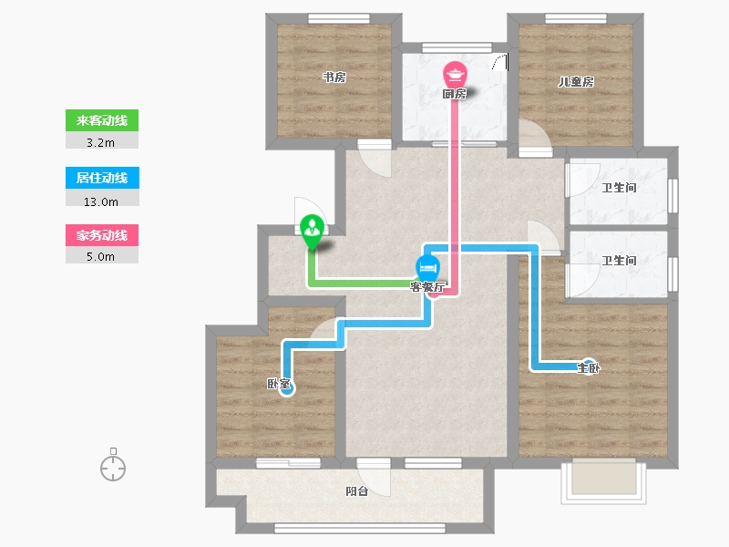 山东省-青岛市-中梁首府-98.00-户型库-动静线