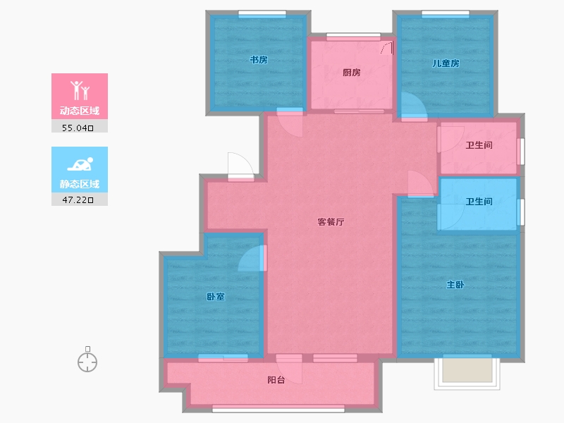 山东省-青岛市-中梁首府-98.00-户型库-动静分区