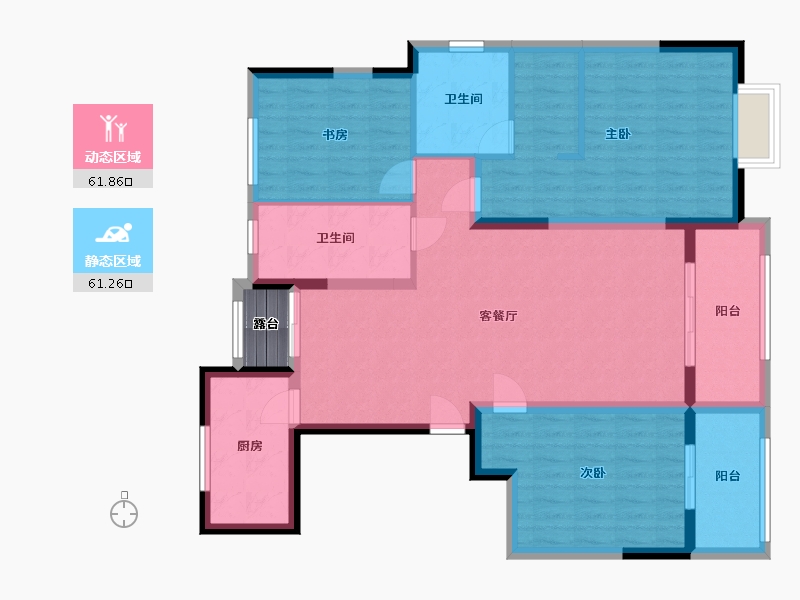 山东省-威海市-威高·水韵康桥A区-111.00-户型库-动静分区