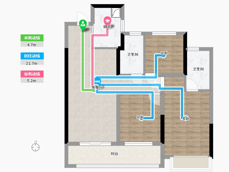 浙江省-杭州市-融创杭曜之城-83.37-户型库-动静线