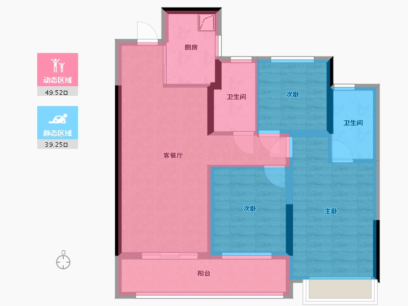 浙江省-杭州市-融创杭曜之城-83.37-户型库-动静分区