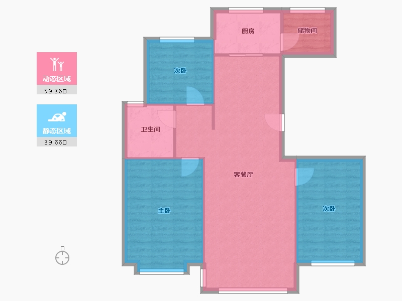 宁夏回族自治区-银川市-蓝景苑-110.00-户型库-动静分区