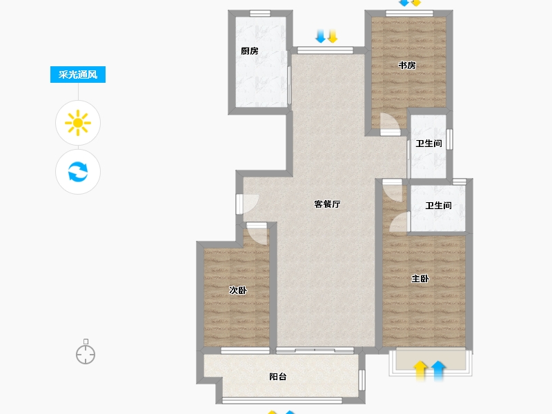 河南省-商丘市-兰亭公馆-100.00-户型库-采光通风