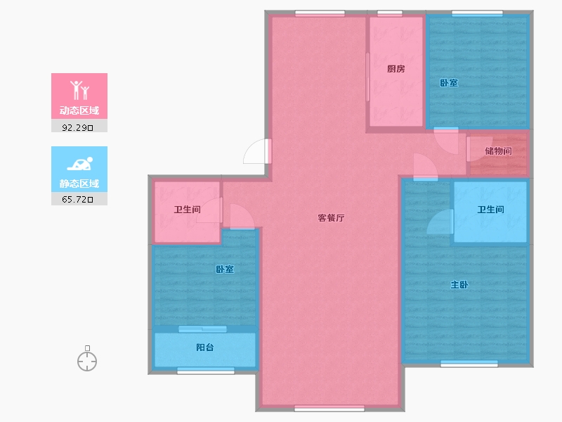 河北省-张家口市-京西裕源小区-144.00-户型库-动静分区