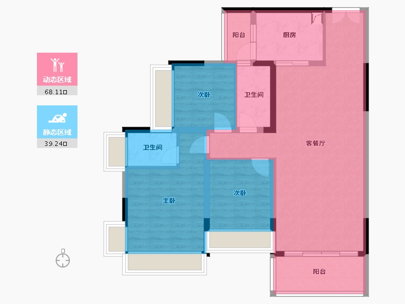 广东省-梅州市-正兴城-104.00-户型库-动静分区