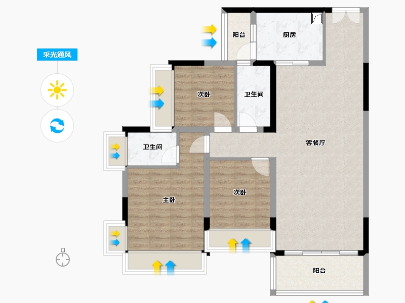 广东省-梅州市-正兴城-104.00-户型库-采光通风