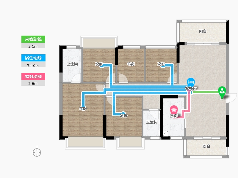 广西壮族自治区-贵港市-盛世名都-110.00-户型库-动静线