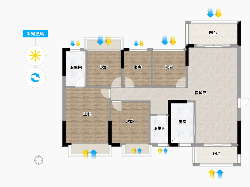 广西壮族自治区-贵港市-盛世名都-110.00-户型库-采光通风