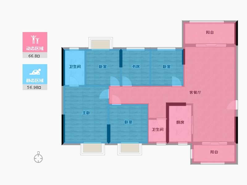 广西壮族自治区-贵港市-盛世名都-105.96-户型库-动静分区