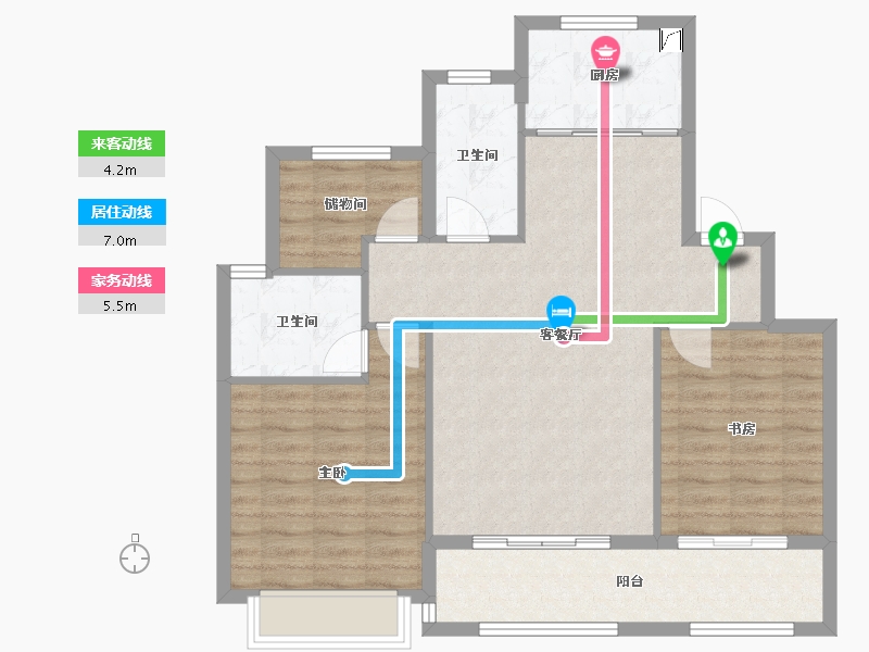 浙江省-绍兴市-祥生云栖花园-96.00-户型库-动静线