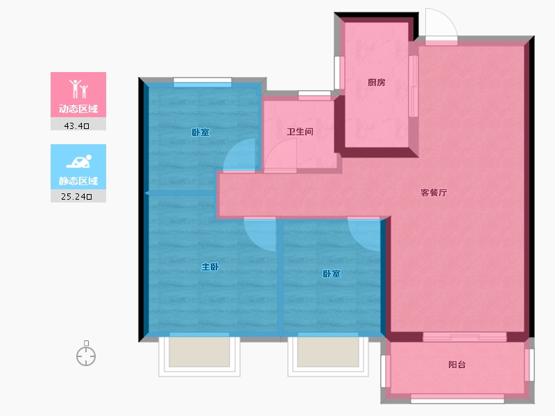 江苏省-南京市-江山大境-68.00-户型库-动静分区