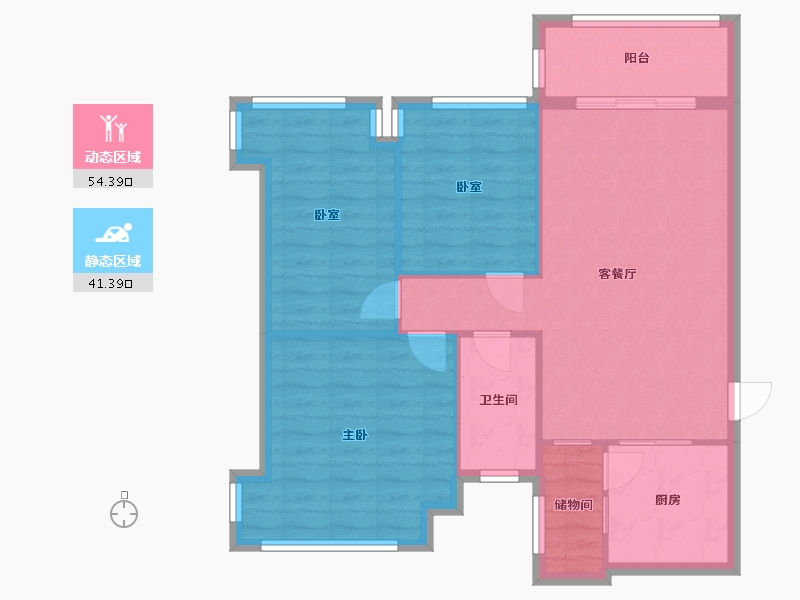 陕西省-西安市-恒大城-84.80-户型库-动静分区