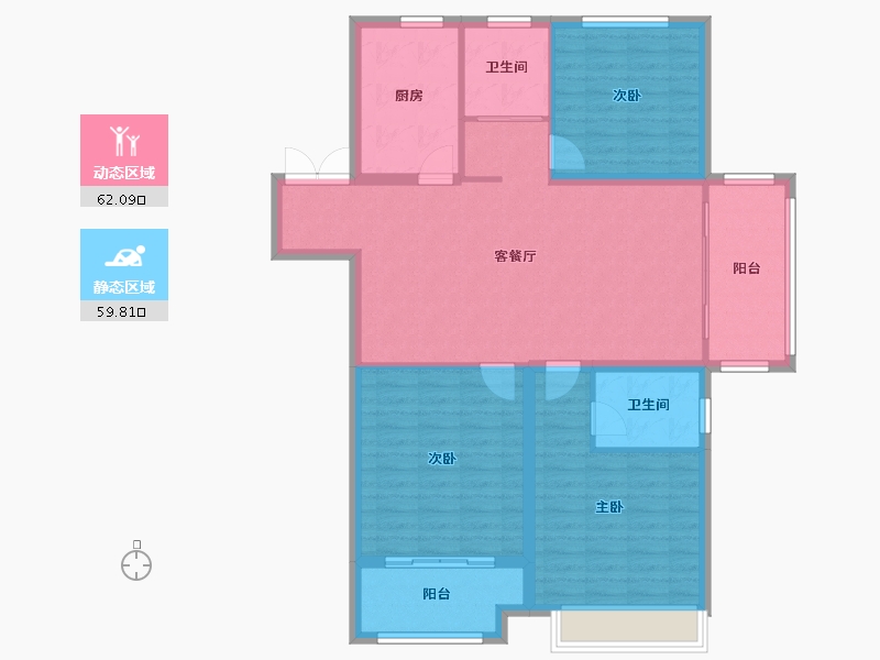 江苏省-徐州市-华宇悦城-110.80-户型库-动静分区