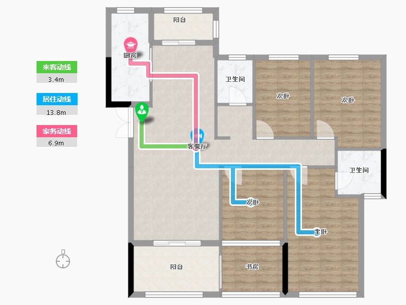 贵州省-黔东南苗族侗族自治州-合创•观邸-120.00-户型库-动静线