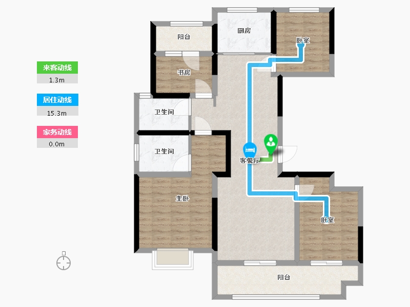 陕西省-西安市-弘阳阎良昕悦府-109.00-户型库-动静线