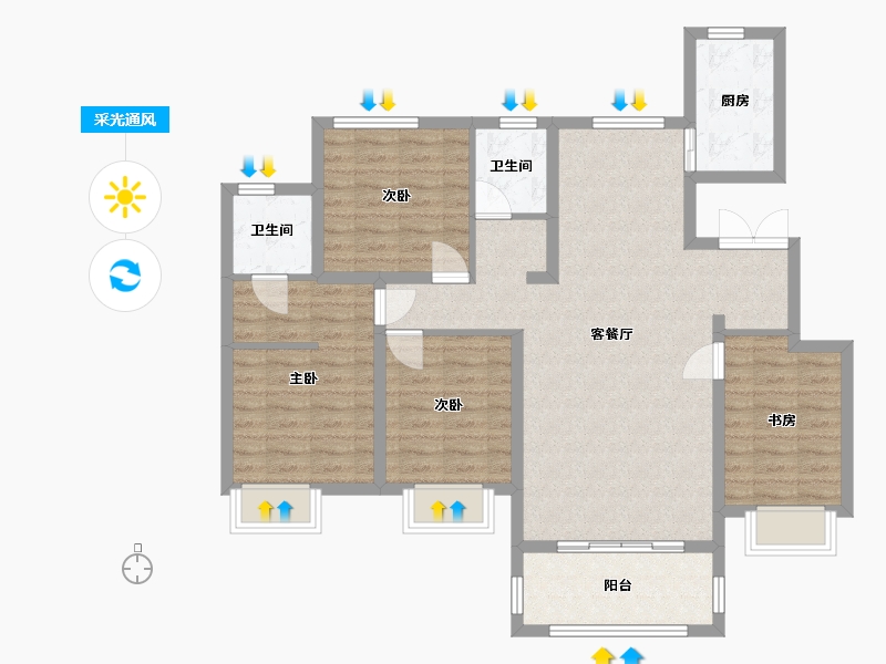 江西省-抚州市-安创名门御府-100.00-户型库-采光通风