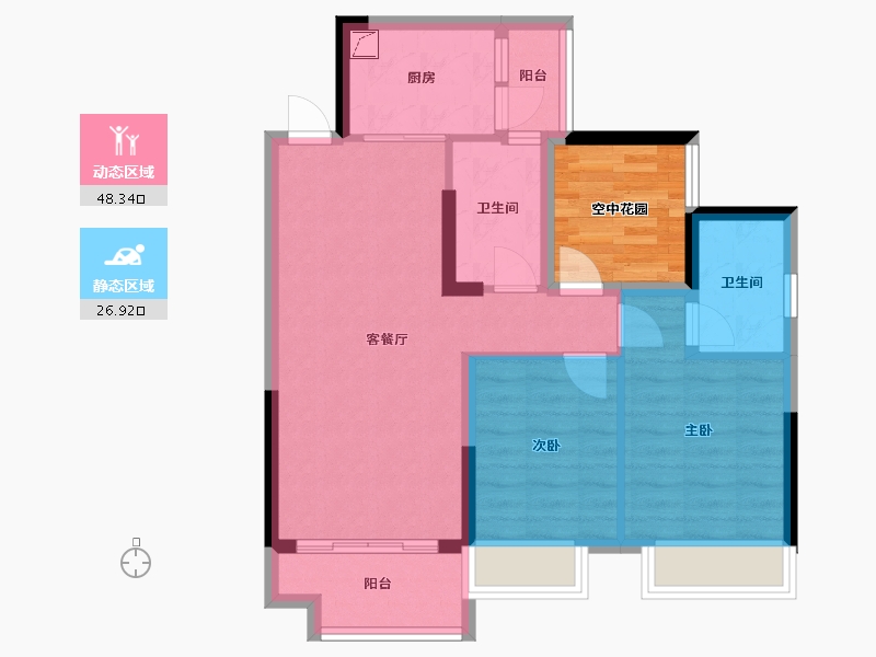 广东省-江门市-方圆月岛首府-78.36-户型库-动静分区