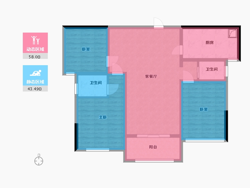 河南省-许昌市-翰林华府项目部-90.00-户型库-动静分区