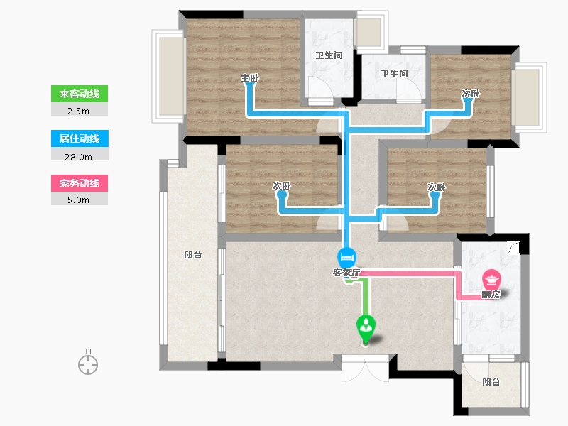 重庆-重庆市-金科集美东方-101.00-户型库-动静线