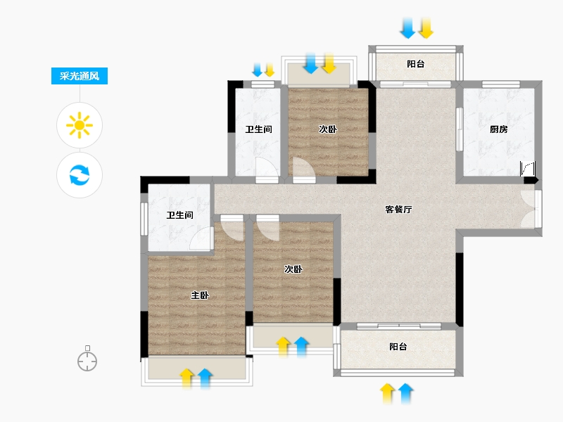 湖南省-株洲市-国投水木十里春风-110.00-户型库-采光通风