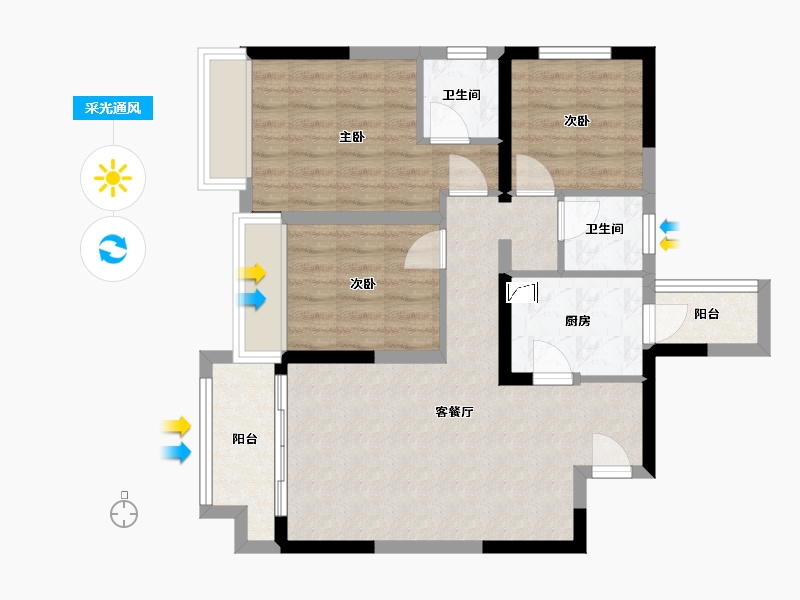 四川省-成都市-朗悦府-77.00-户型库-采光通风