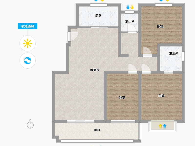 河南省-濮阳市-桃李春风-107.43-户型库-采光通风