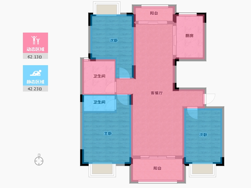 江西省-赣州市-绿苑居长福园-80.00-户型库-动静分区