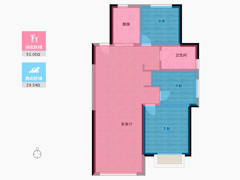 山东省-青岛市-鑫江花漾里-74.00-户型库-动静分区